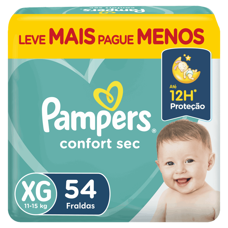Fralda-Descartavel-Infantil-Pampers-Confort-Sec-XG-Pacote-54-Unidades-Leve-Mais-Pague-Menos