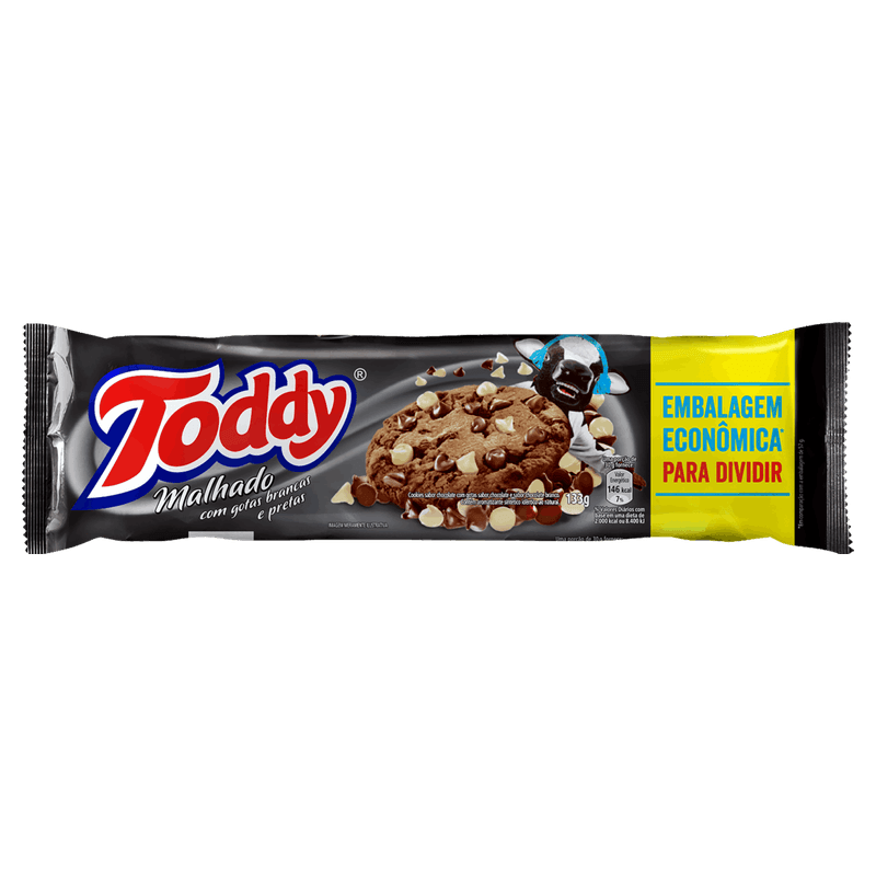 Biscoito-Cookie-Chocolate-Malhado-com-Gotas-de-Chocolate-Branco-e-Preto-Toddy-Pacote-133g-Embalagem-Economica