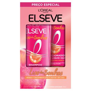 Kit Shampoo 375ml + Condicionador 170ml L'oréal Paris Elseve Liso dos Sonhos