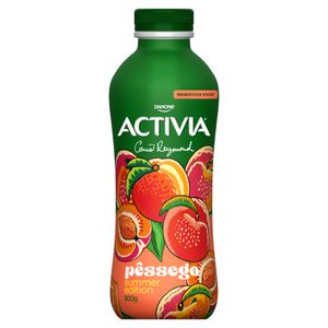 Leite Fermentado Parcialmente Desnatado Pêssego Activia Garrafa 800g Summer Edition