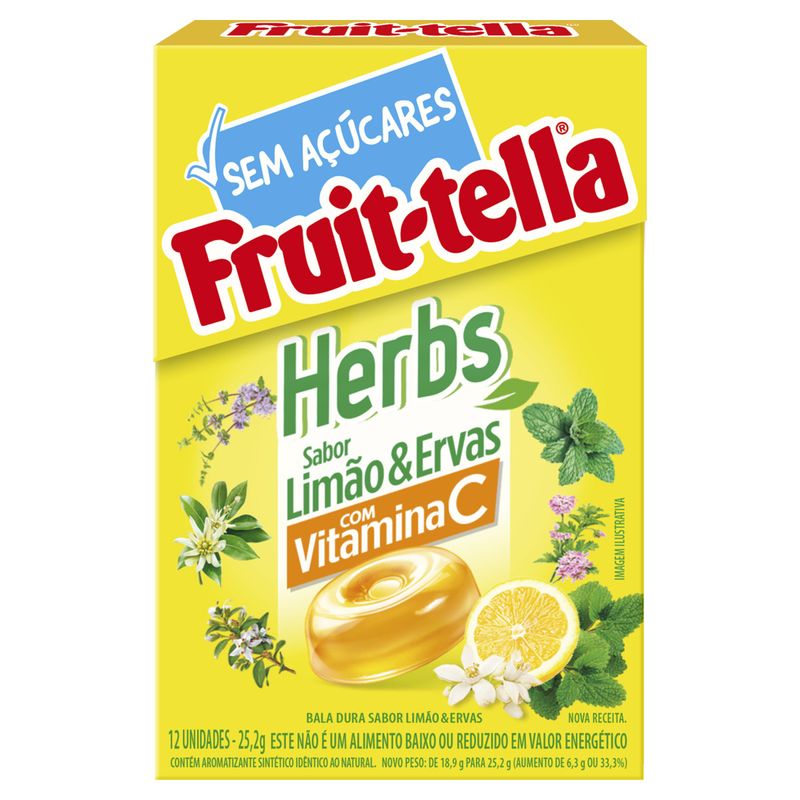 Bala-Limao---Ervas-Zero-Acucar-Fruit-Tella-Herbs-Caixa-252g-12-Unidades