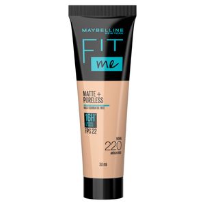 Base Líquida Longa Duração Matte+Poreless FPS 22 220 Maybelline Fit Me 30ml