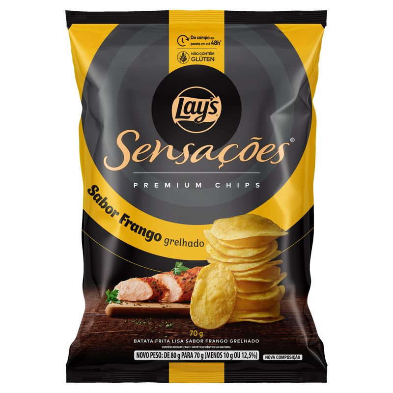 Batata-Frita-Lisa-Frango-Grelhado-Lay-s-Sensacoes-Premium-Pacote-70g