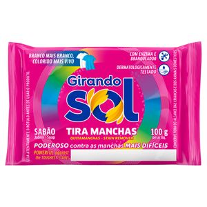 Sabão Barra Tira-Manchas Girando Sol Flow Pack 100g