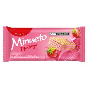 Biscoito Wafer Recheio Morango Minueto Pacote 81g