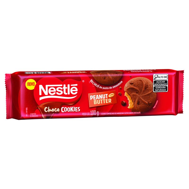 Biscoito-Cookie-com-Gotas-de-Chocolate-Recheio-Peanut-Butter-Nestle-Choco-Cookies-Pacote-100g