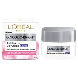 Gel-Creme Antimarcas Noite L'oréal Paris Glycolic-Bright Caixa 49g