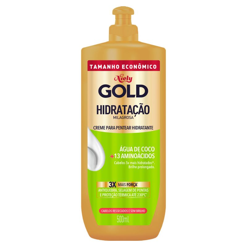 Creme-para-Pentear-Hidratante-Niely-Gold-Hidratacao-Milagrosa-Frasco-500ml-Tamanho-Economico