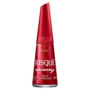 Esmalte Metálico para Te Ver.Melho(r) Risqué Chilli Beans Frasco 8ml