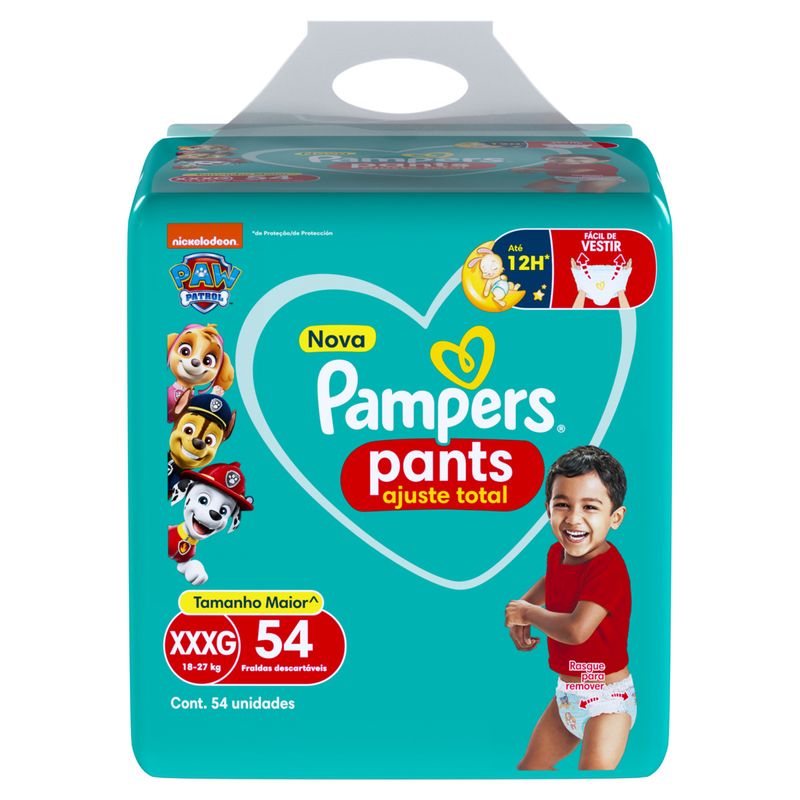 Fralda-Descartavel-Infantil-Pants-Pampers-Ajuste-Total-XXXG-Pacote-54-Unidades