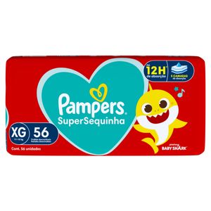 Fralda Descartável Infantil Pampers SuperSequinha XG Pacote 56 Unidades