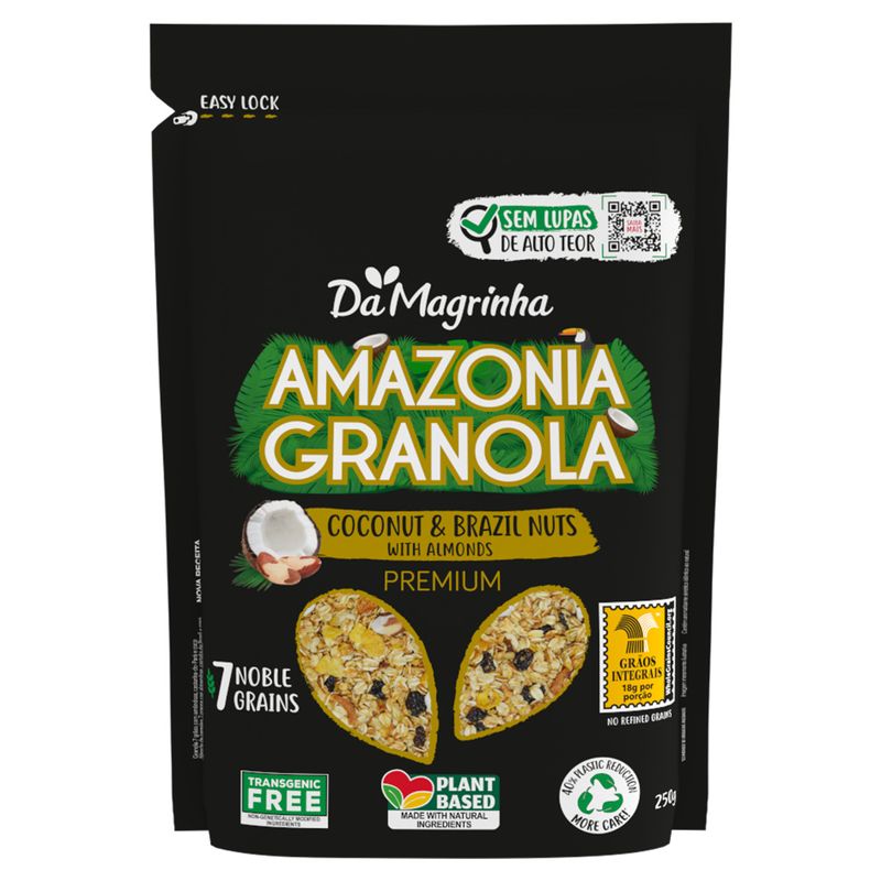 Granola-Integral-Coconut---Brazil-Nut-Da-Magrinha-Amazonia-Premium-Pouch-250g