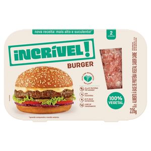 Hambúrguer Vegetal Carne Incrível! Bandeja 226g 2 Unidades