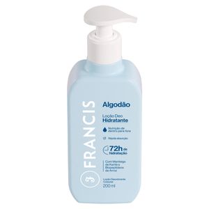 Loção Desodorante Corporal Deo-Hidratante Algodão Francis Frasco 200ml Pump