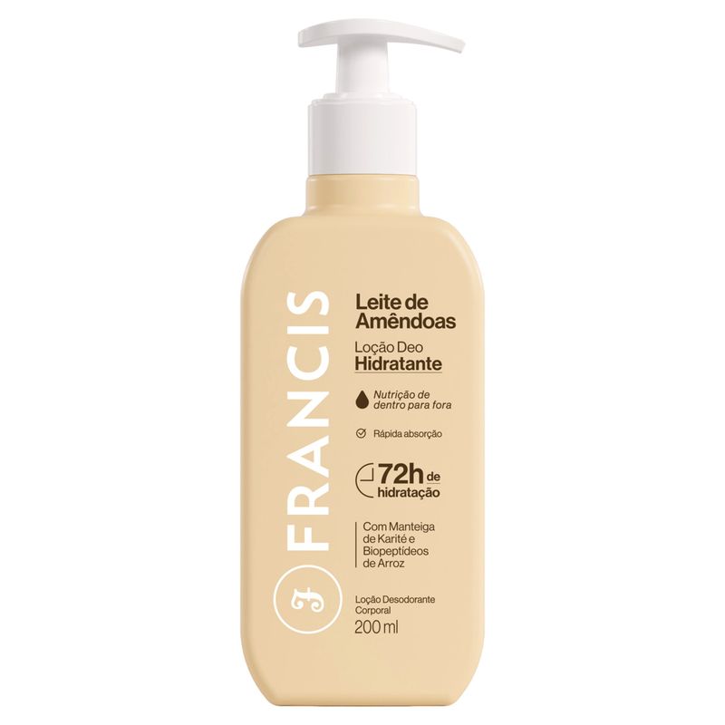 Locao-Desodorante-Corporal-Deo-Hidratante-Leite-de-Amendoas-Francis-Frasco-200ml-Pump