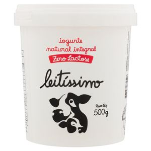 Iogurte Integral Natural Zero Lactose Leitíssimo Pote 500g