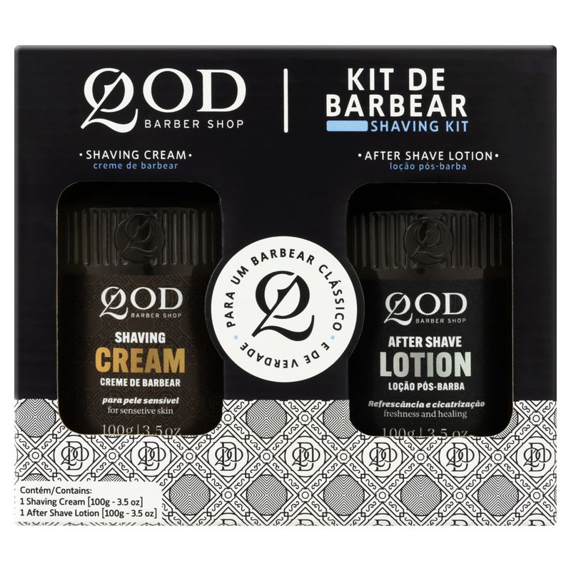 Kit-Creme-de-Barbear---Locao-Pos-Barba-QOD-Barber-Shop-100g-Cada