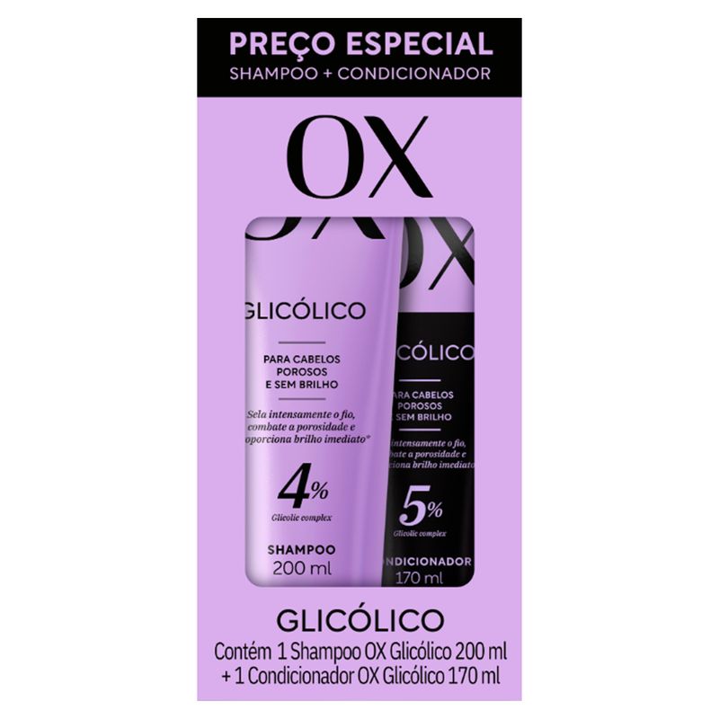 Kit-Shampoo-200ml---Condicionador-170ml-OX-Cosmeticos-Glicolico