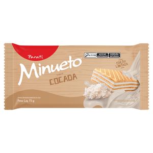 Biscoito Wafer Recheio Cocada Minueto Pacote 73g