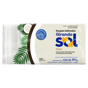 Sabão Barra Coco Girando Sol Pacote 900g 5 Unidades