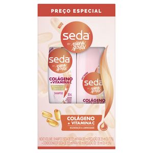 Kit Shampoo 300ml + Condicionador 190ml Seda by Niina Secrets Colágeno + Vitamina C
