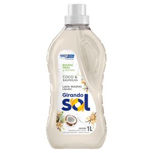 Lava-Roupas Líquido Roupas Brancas e Coloridas Coco & Baunilha Girando Sol Frasco 1l