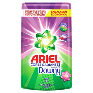 Lava-Roupas Líquido Roupas Brancas e Coloridas Toque de Downy Ariel Cores Radiantes Sachê 1,8l Refil Embalagem Econômica