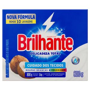 Lava-Roupas Pó Roupas Brancas e Coloridas Brilhante Delicadeza Total Caixa 800g