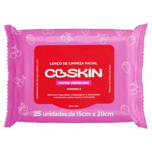 Lenço Umedecido de Limpeza Facial Frutas Vermelhas Cbskin Pacote 25 Unidades