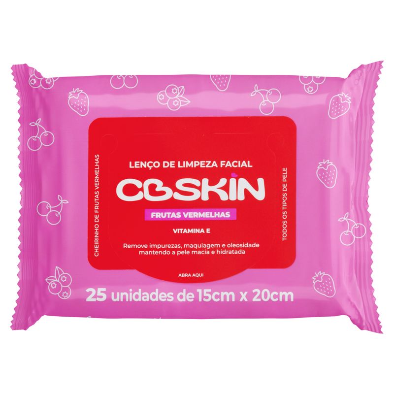 Lenco-Umedecido-de-Limpeza-Facial-Frutas-Vermelhas-Cbskin-Pacote-25-Unidades
