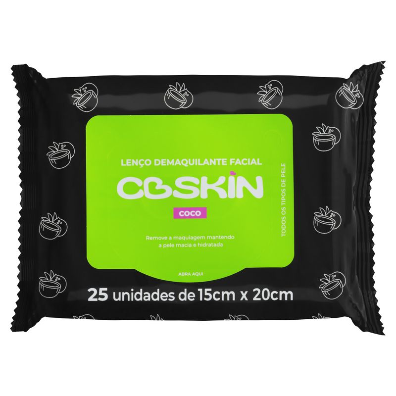 Lenco-Umedecido-Demaquilante-Facial-Coco-Cbskin-Pacote-25-Unidades