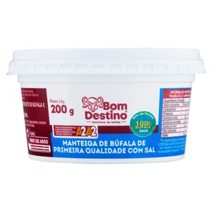 Manteiga de Búfala de Primeira Qualidade com Sal Bom Destino Pote 200g