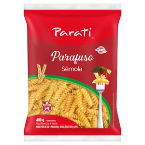 Macarrão de Sêmola Parafuso Parati Pacote 400g