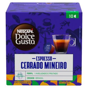 Café em Cápsula Torrado e Moído Espresso Cerrado Mineiro Nescafé Dolce Gusto Caixa 60g 10 Unidades