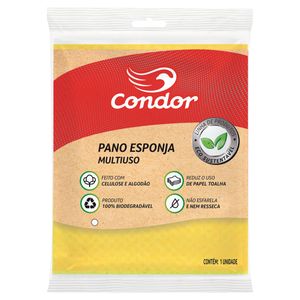 Pano Multiuso Esponja Amarelo Condor Eco Sustentável