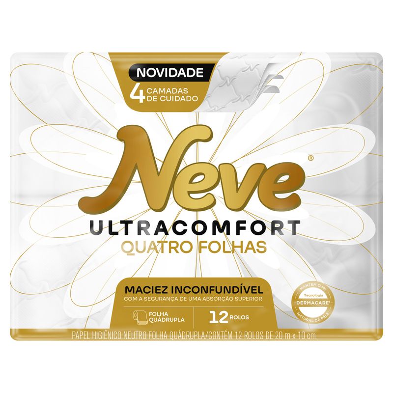 Papel-Higienico-Folha-Quadrupla-Neutro-Neve-Ultracomfort-20m-Pacote-12-Unidades