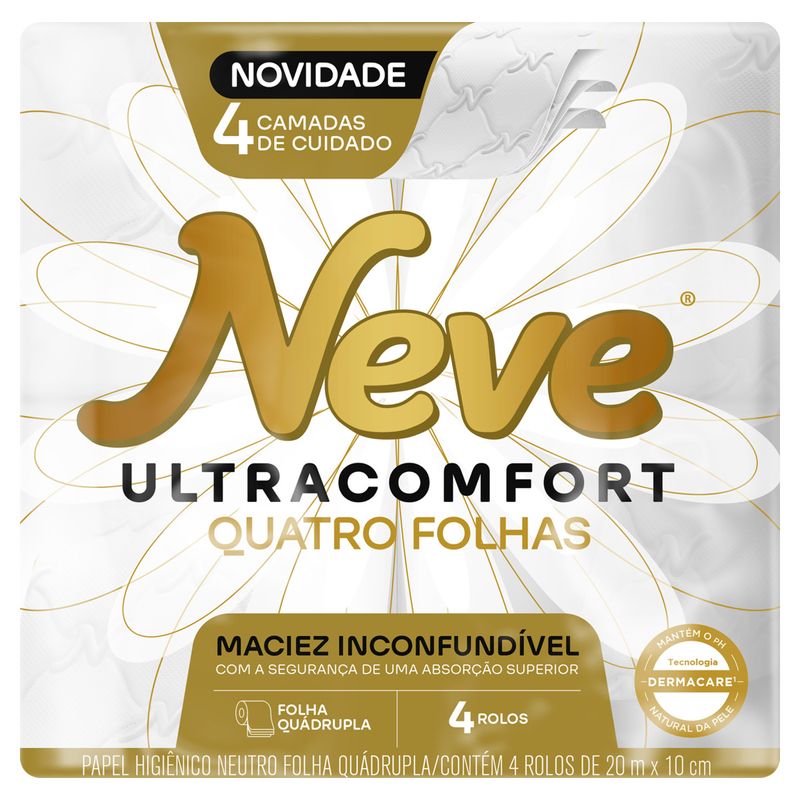 Papel-Higienico-Folha-Quadrupla-Neutro-Neve-Ultracomfort-20m-Pacote-4-Unidades