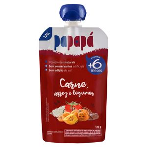 Sopinha Carne, Arroz & Legumes Papapá Squeeze 120g