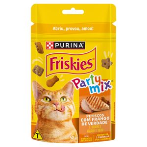 Petisco para Gatos com Frango Fígado e Peru Purina Friskies Party Mix Pouch 40g