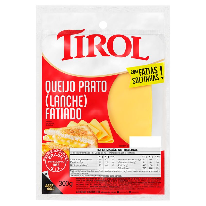 Queijo-Prato-Fatiado-Tirol-300g