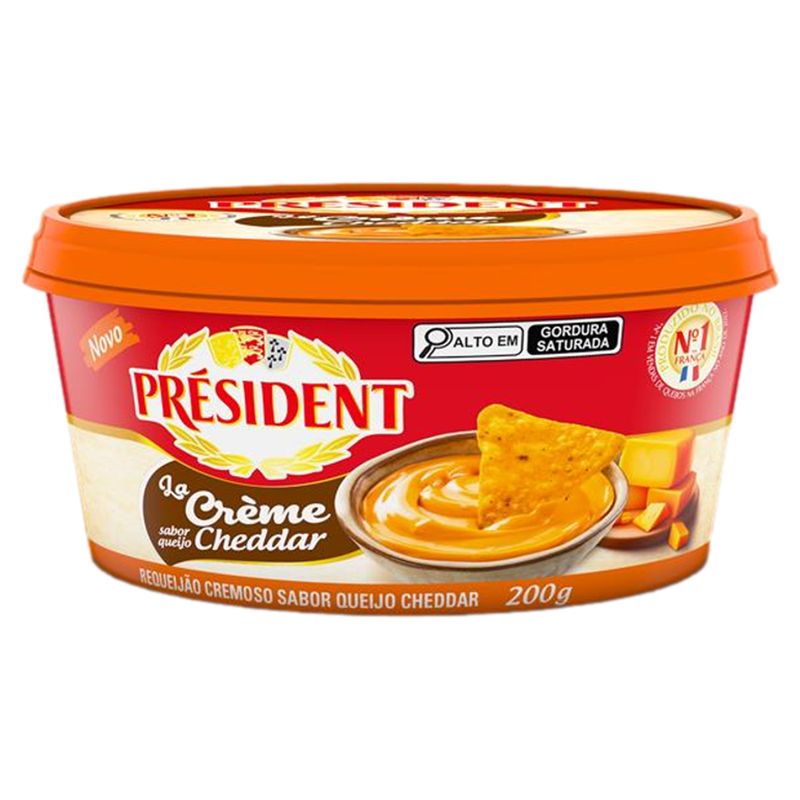 Requeijao-Cremoso-Queijo-Cheddar-President-La-Creme-Pote-200g