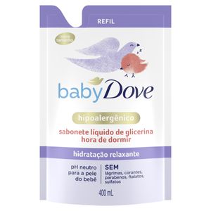 Sabonete Líquido de Glicerina Hidratação Relaxante Dove Baby Hora de Dormir Sachê 400ml Refil
