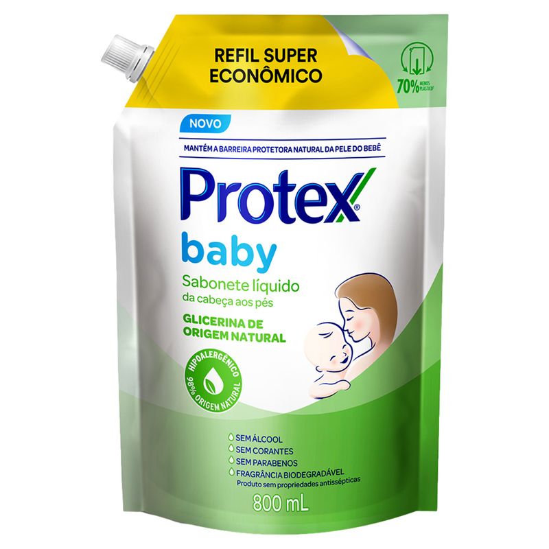 Sabonete-Liquido-da-Cabeca-aos-Pes-de-Glicerina-Protex-Baby-Sache-800ml-Refil-Super-Economico