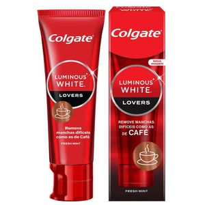 Creme Dental Branqueador Fresh Mint Colgate Luminous White Lovers Caixa 70g