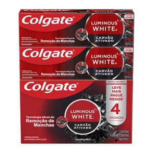 Creme Dental Colgate Luminous White Carvao Ativado Leve mais Pague Menos 280g
