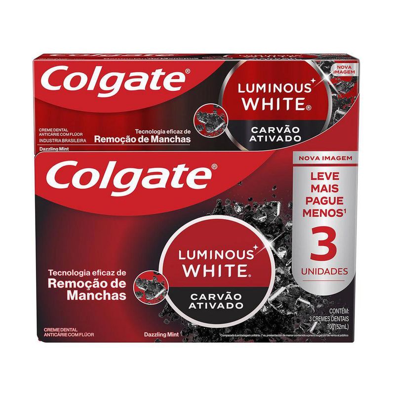 Pack-Creme-Dental-Carvao-Ativado-Colgate-Luminous-White-Caixa-3-Unidades-70g-Cada