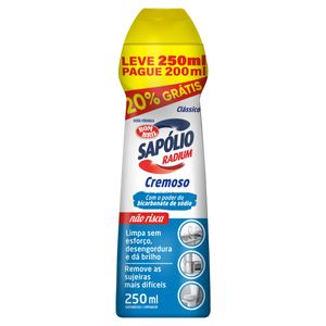 Saponáceo Cremoso Clássico Sapólio Radium Squeeze Leve 250ml Pague 200ml
