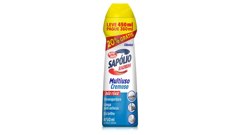 Saponáceo Cremoso Multiuso Clássico Sapólio Radium Squeeze Leve
