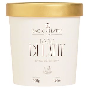 Gelato Leite e Creme de Leite Bacio di Latte Casa Pote 490ml