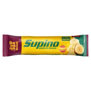 Barra de Frutas Banana Cobertura Chocolate Branco Supino Pacote 24g